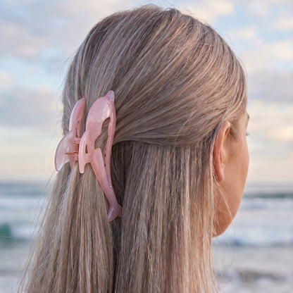 Pince Cheveux Dauphin Albane Rose Quartz Nacré