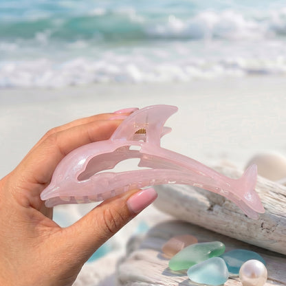 Pince Cheveux Dauphin Albane Rose Quartz Nacré