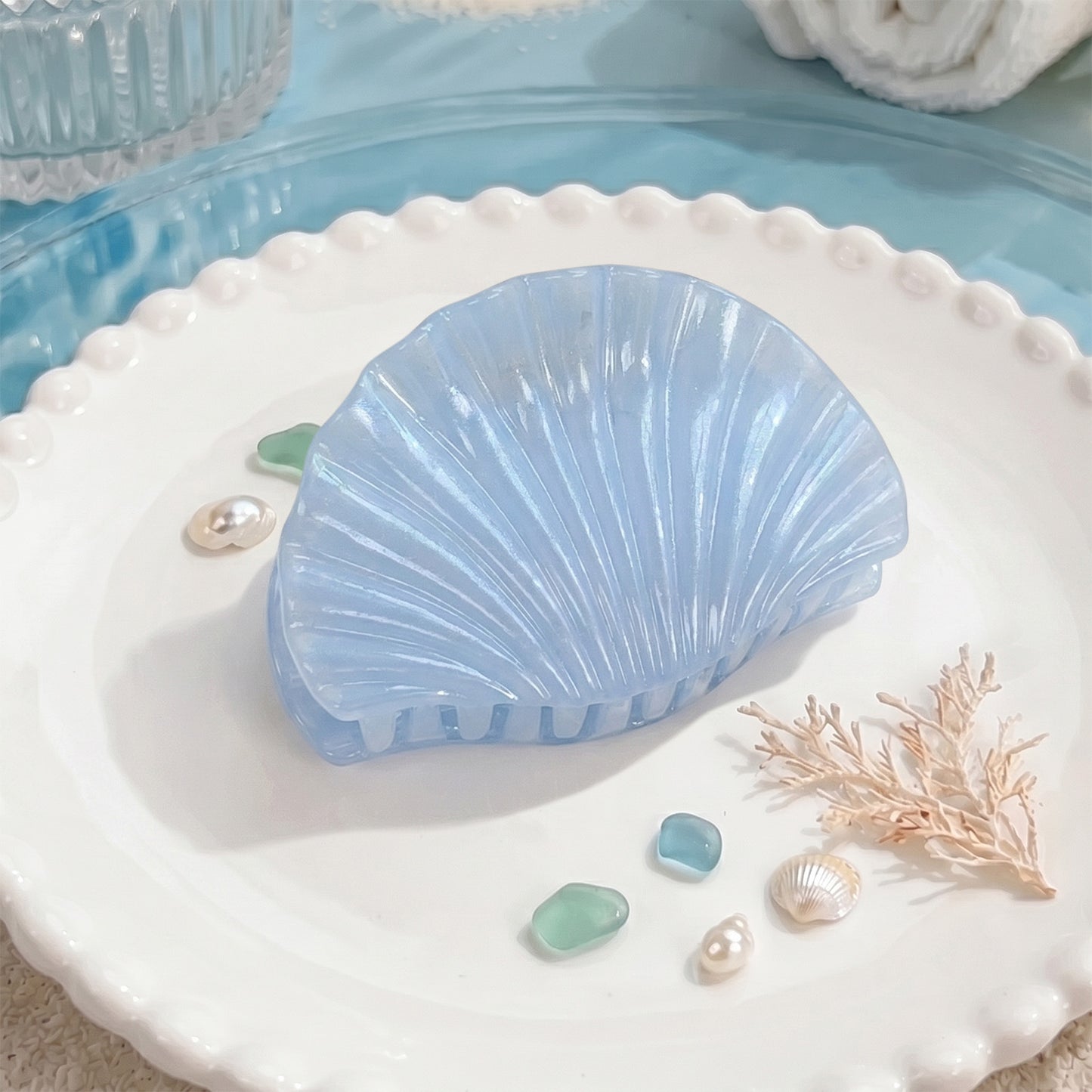 Pince Cheveux Coquillage Marina Perle d'Azur