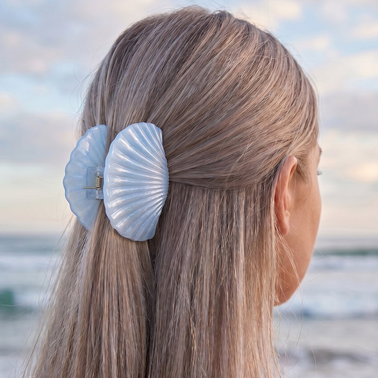 Pince Cheveux Coquillage Marina Perle d'Azur