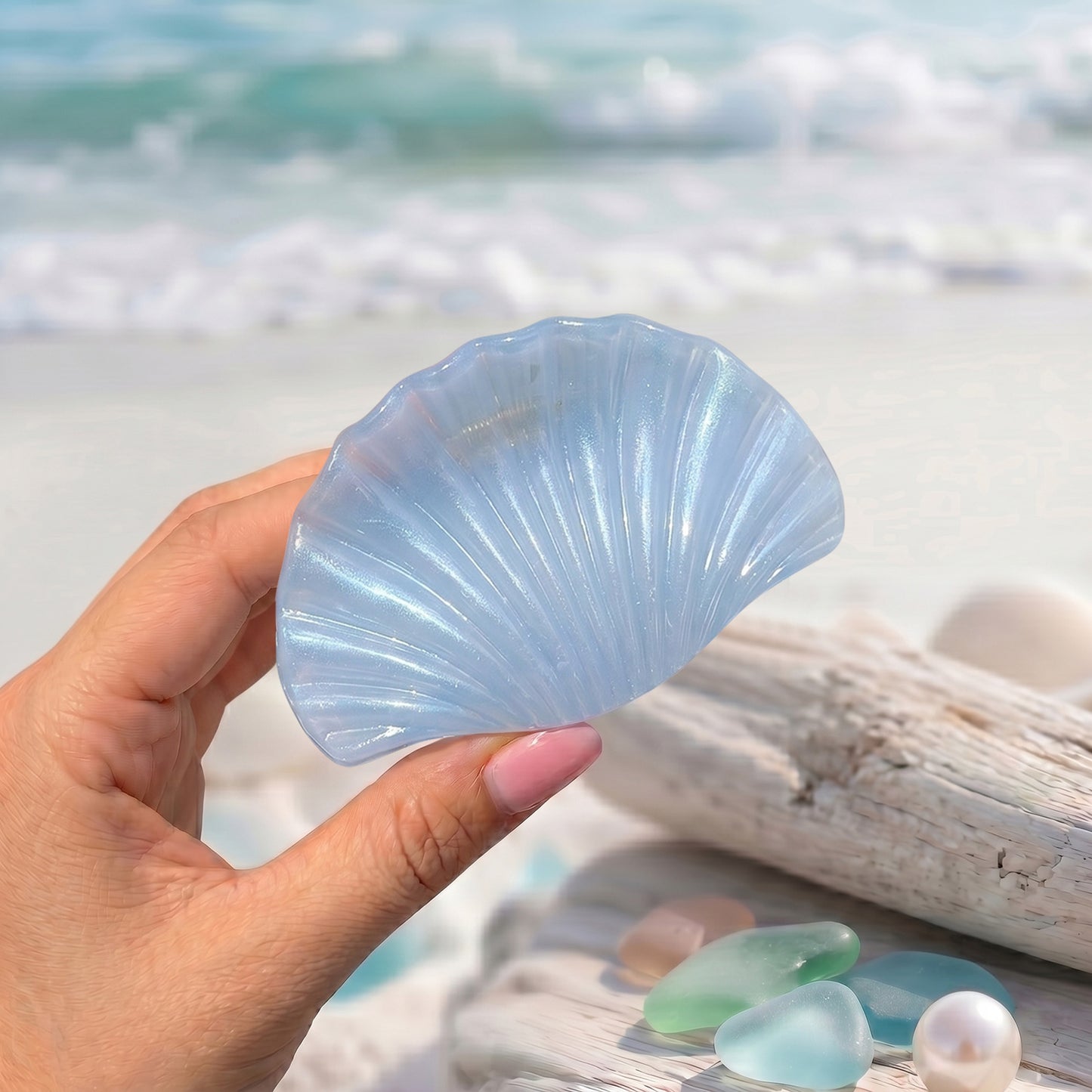 Pince Cheveux Coquillage Marina Perle d'Azur