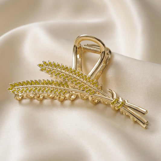 Pince Bijou Cristaux Fins Épis de Blé Dorés