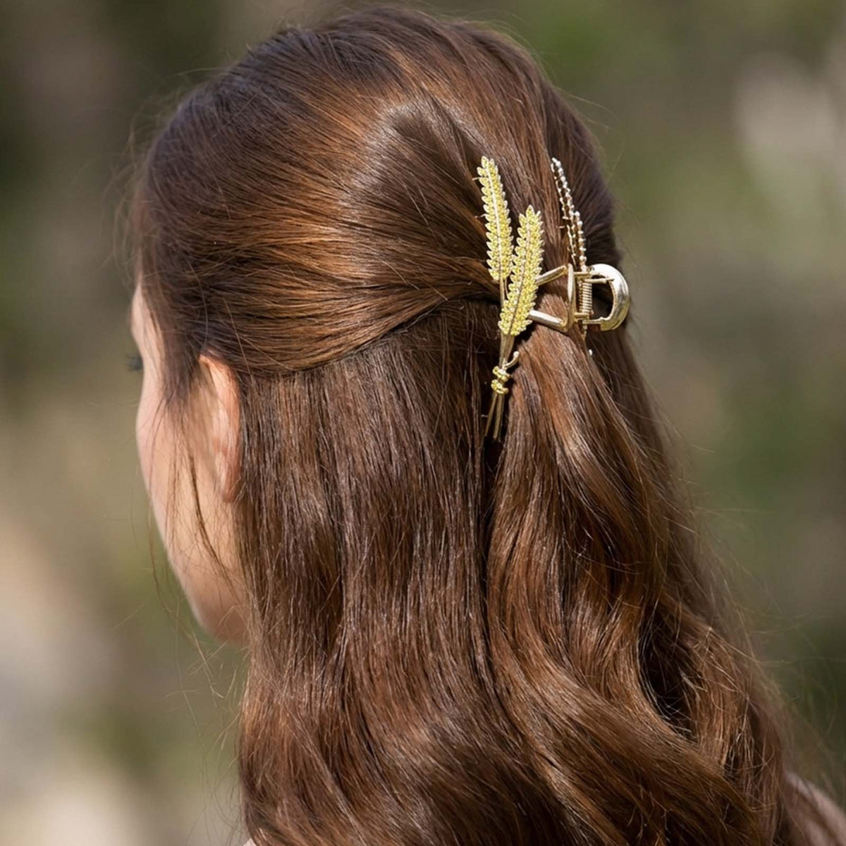Pince Bijou Cristaux Fins Épis de Blé Dorés