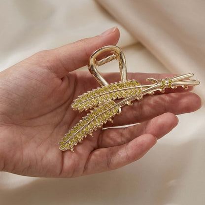 Pince Bijou Cristaux Fins Épis de Blé Dorés