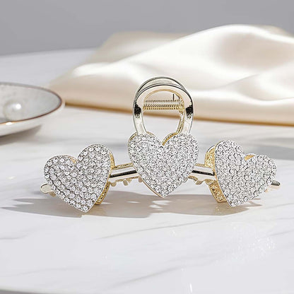 Pince Bijou Cœur de Cristal en Strass