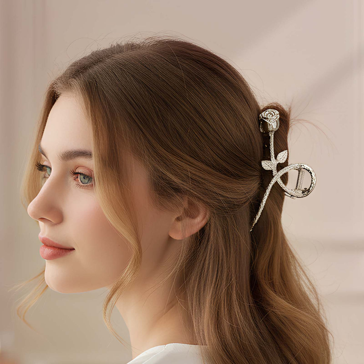 Pince Bijou Fleur Éternelle Argentée