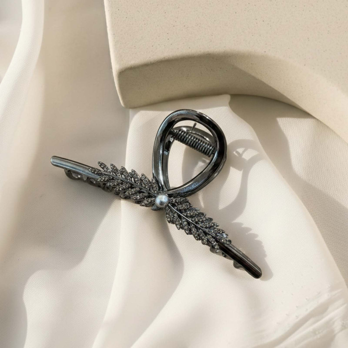 Pince Bijou Boucle d'Argent à Motif Épi de Blé