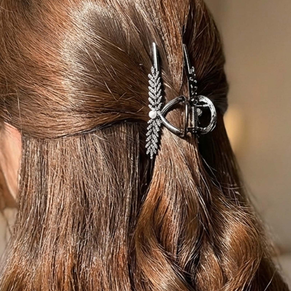 Pince Bijou Boucle d'Argent à Motif Épi de Blé