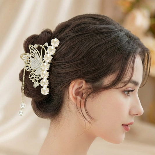 Pince Bijou Aile Cristal avec Papillon à Cristaux Scintillants