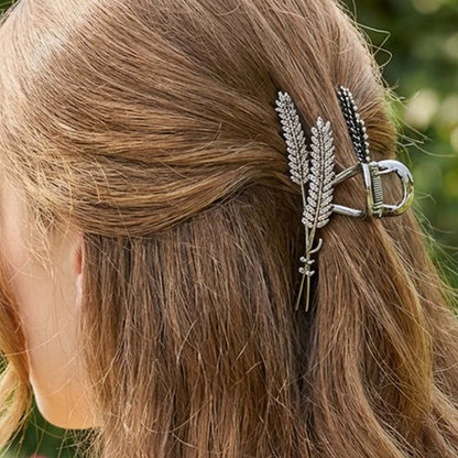 Pince Bijou Cristaux Fins Épis de Blé Argentés