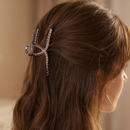 Pince Bijou Éclat Fumé à Boucle Ruban Cristallin