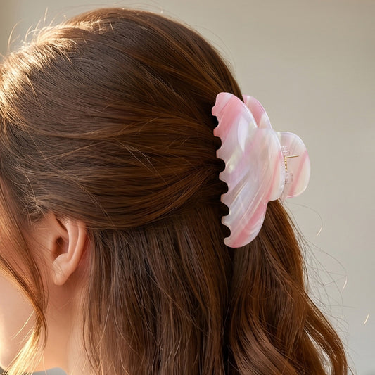Pince Cheveux Candy Reflets Marbrés Rose Pastel