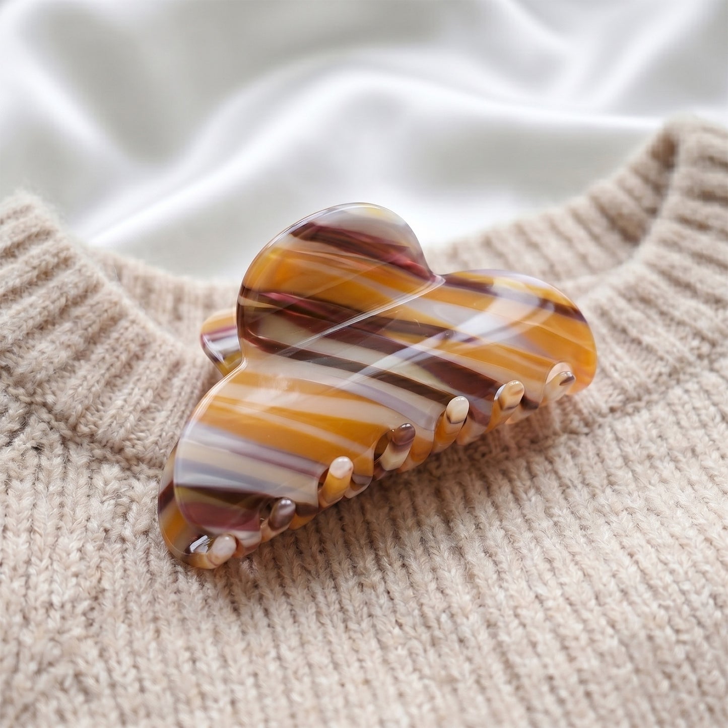 Pince Cheveux Candy Reflets Marbrés Marron