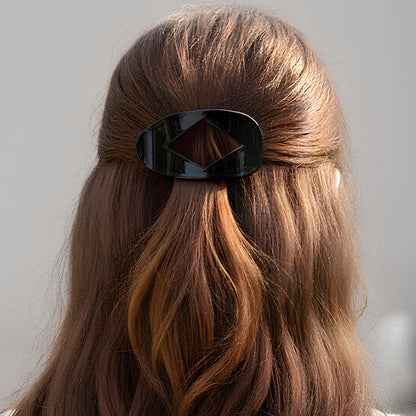Pince Cheveux Plate Galet Smoky Noir