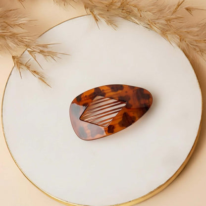 Pince Cheveux Plate Galet Smoky Motif Moucheté Arty