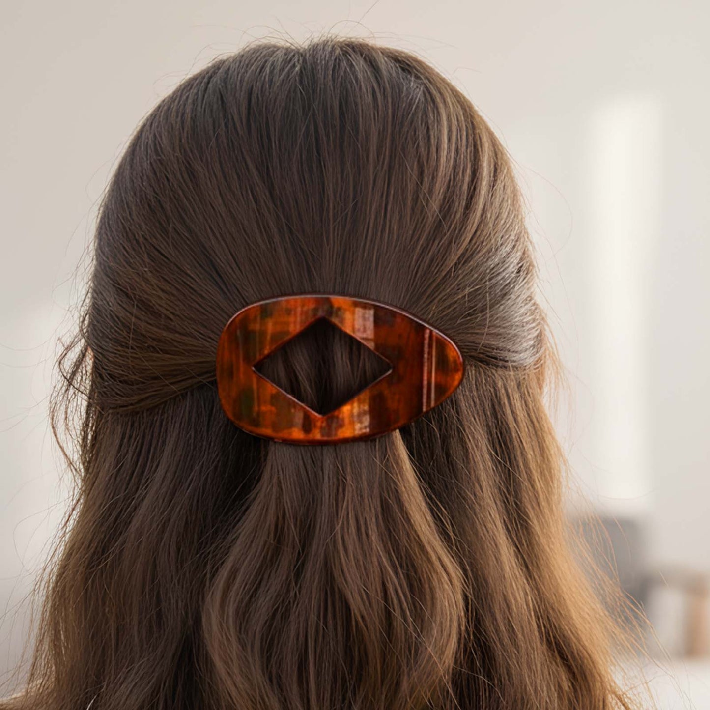 Pince Cheveux Plate Galet Smoky Motif Moucheté Arty