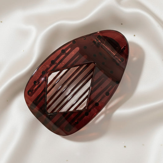 Pince Cheveux Plate Galet Smoky Bordeaux