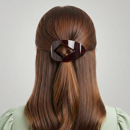 Pince Cheveux Plate Galet Smoky Bordeaux