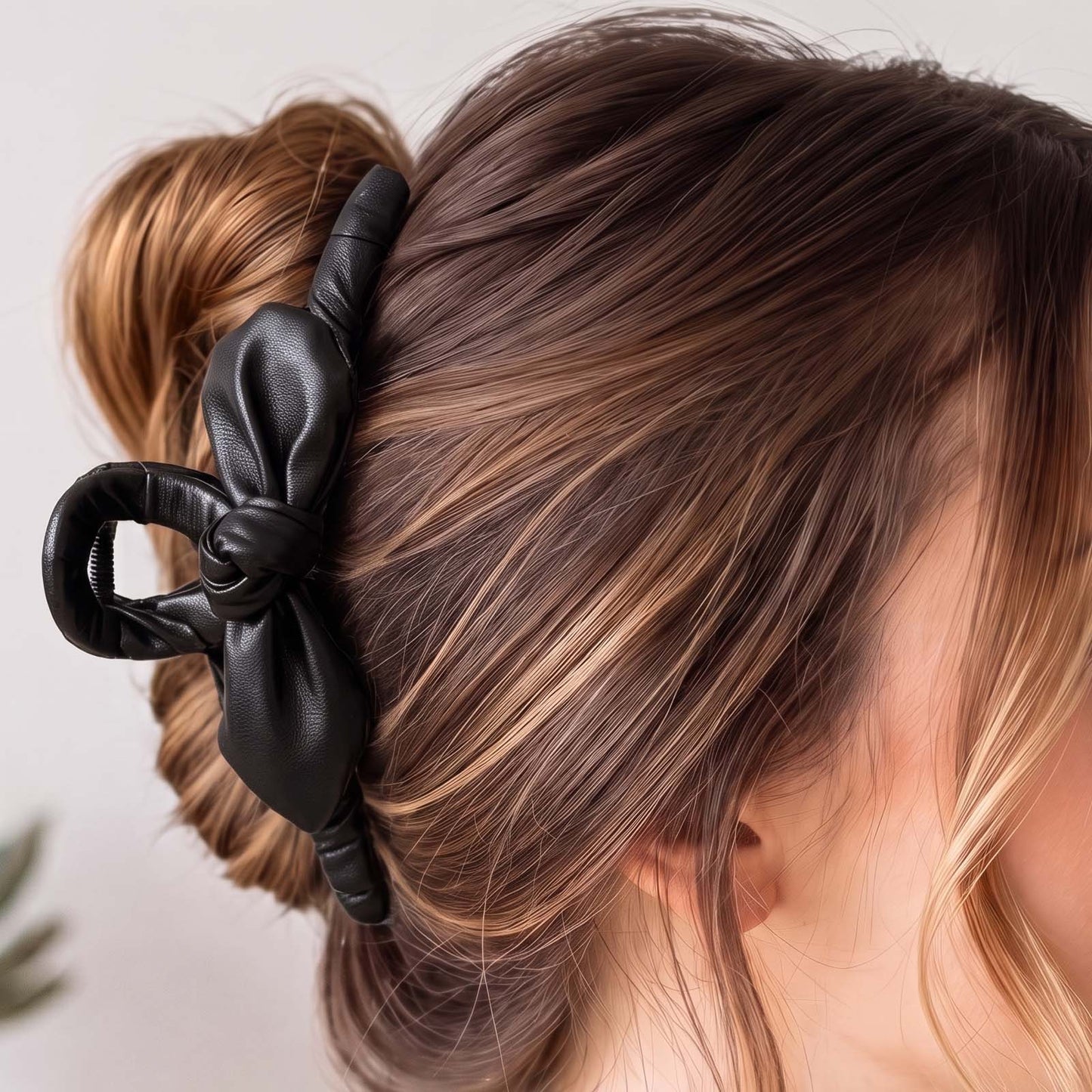 Pince Cheveux Grand Nœud Drapé Augusta Noir