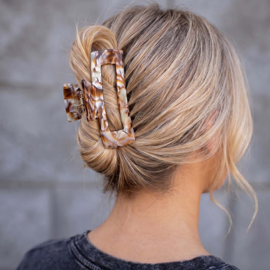 Pince Cheveux Marbré Ambre Muscade