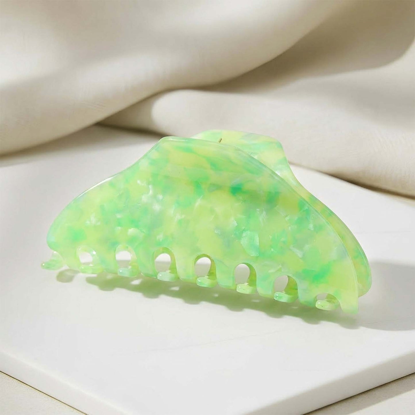 Pince Cheveux Cumulus Effet Marbré Vert Citron