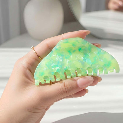 Pince Cheveux Cumulus Effet Marbré Vert Citron