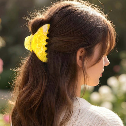 Pince Cheveux Cumulus Effet Marbré Jaune poussin