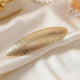 Barrette Minimaliste Dorée Strates Satinés Feuille Texturé