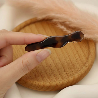 Barrette Clip Ondulée Style Parisien Écaille Ambre