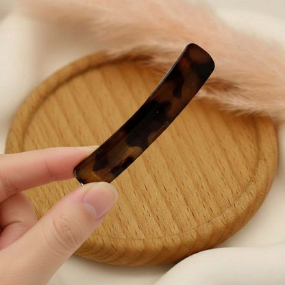 Barrette Clip Rectangulaire Aura Classique Écaille Ambre