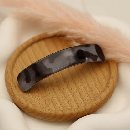 Barrette Clip Rectangulaire Aura Classique Écaille Teinté Gris