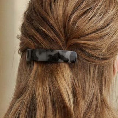 Barrette Clip Rectangulaire Aura Classique Écaille Teinté Gris