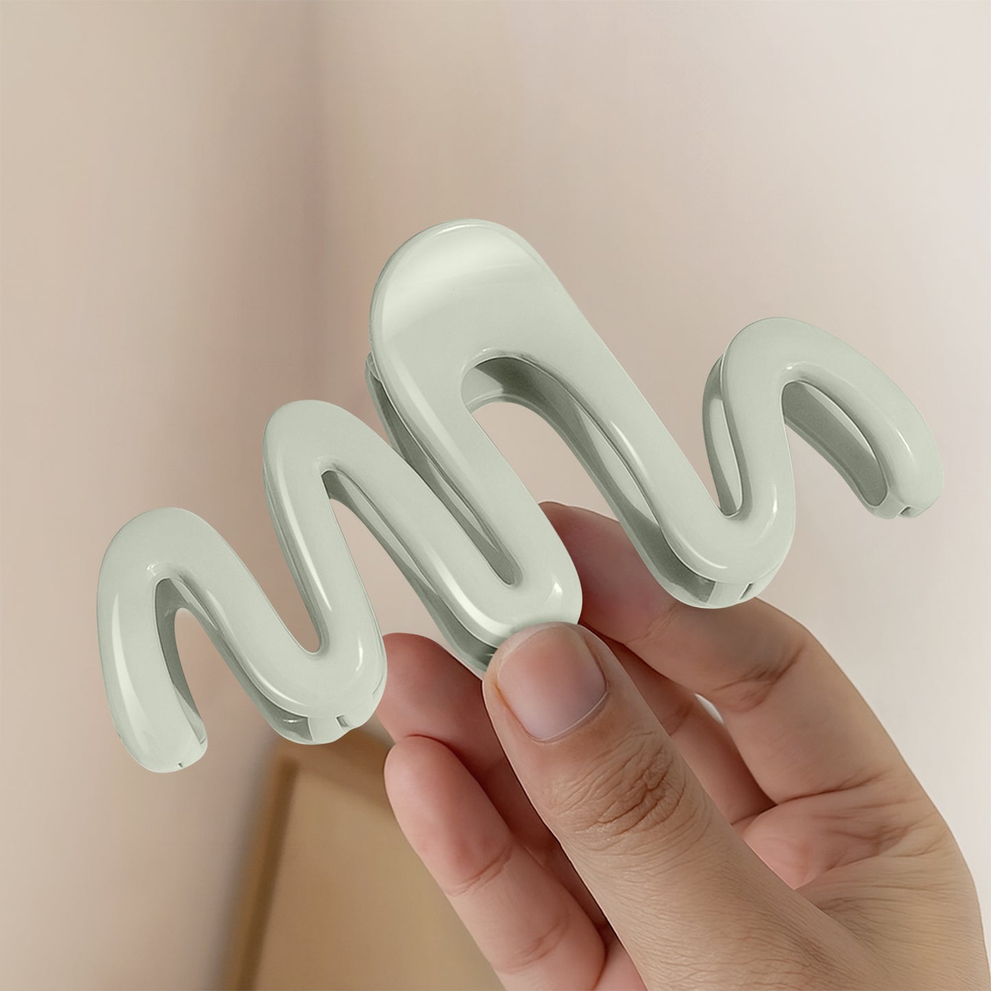 Pince Cheveux Zigzag Twist Vertigo Beige Crème