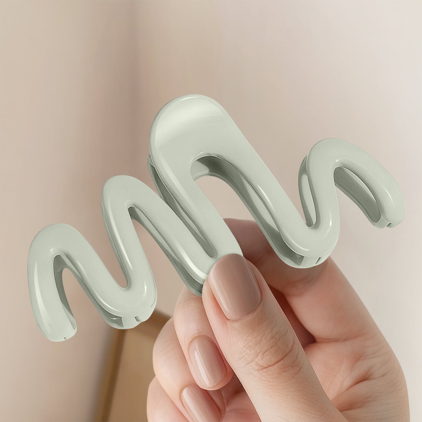 Pince Cheveux Zigzag Twist Vertigo Beige Crème