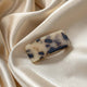 Barrette Clip Rectangle Glossy Écaille Marbrée Crème