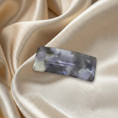 Barrette Clip Rectangle Glossy Quartz Fumé Violet