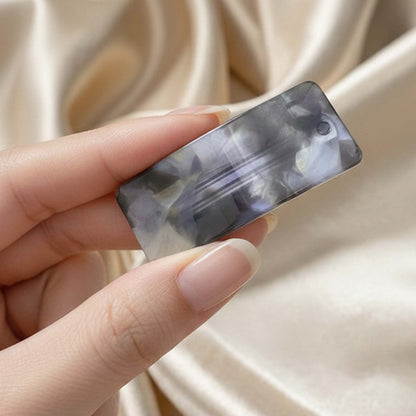 Barrette Clip Rectangle Glossy Quartz Fumé Violet