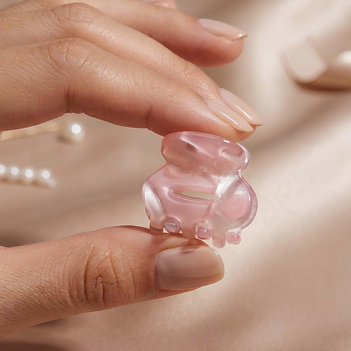 Mini Pince Cheveux Crocro Pastel Doux Rose Bonbon