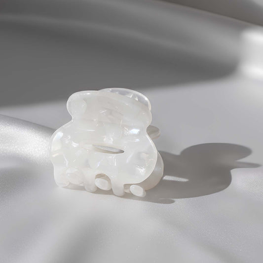 Mini Pince Cheveux Crocro Pastel Doux Blanc