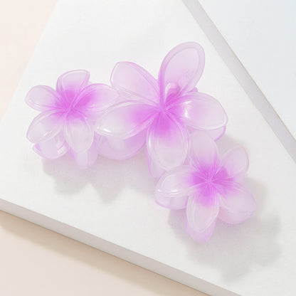 Pince Cheveux Perle de Plumeria Rose Lilas