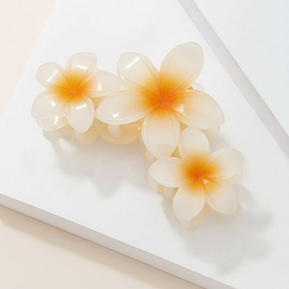 Pince Cheveux Perle de Plumeria Orange