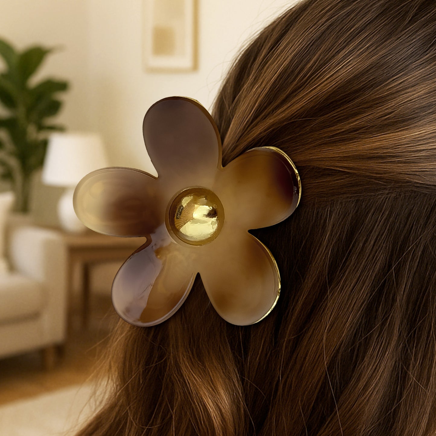 Pince Cheveux Smoky Blossom Café