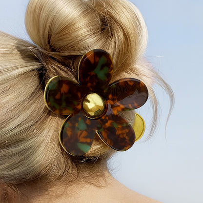 Pince Cheveux Smoky Blossom Ambre Marbré