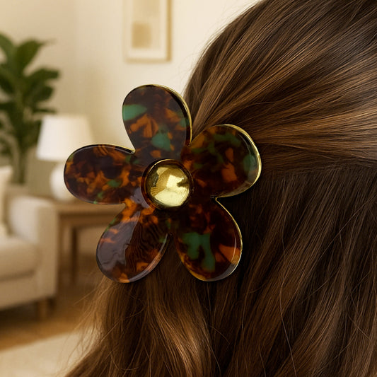 Pince Cheveux Smoky Blossom Ambre Marbré