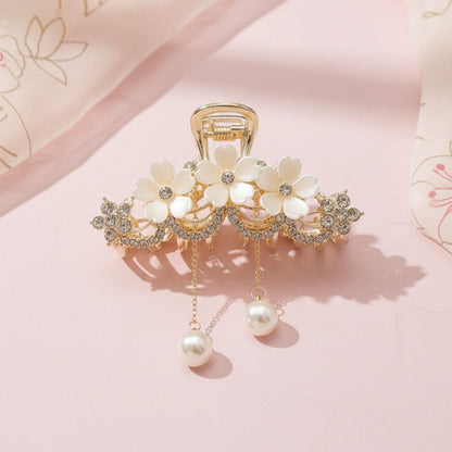 Pince Bijou Pearl Blosssom Blanc