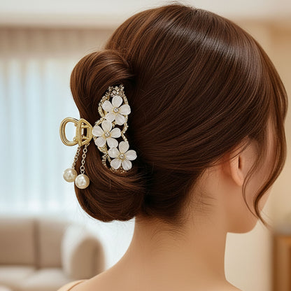 Pince Bijou Pearl Blosssom Blanc
