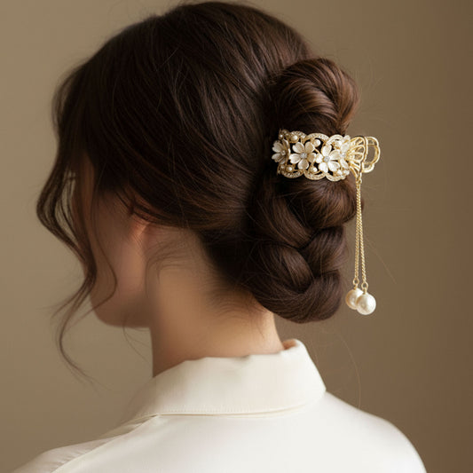 Pince Bijou Ivory Blossom Blanc