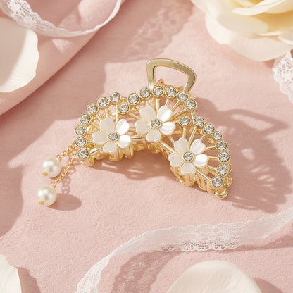 Pince Bijou Pearl Tiara Blanc