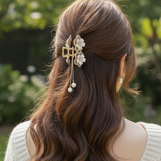 Pince Bijou Pearl Charm Blanc
