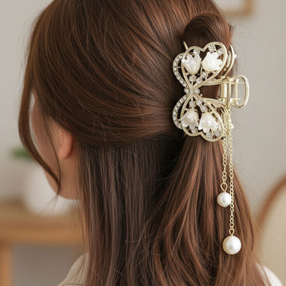 Pince Bijou Lily Wings Blanc